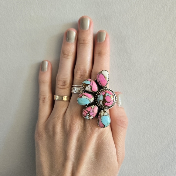 Handmade Jewelry - Cotton Candy Turquoise Sterling Ring